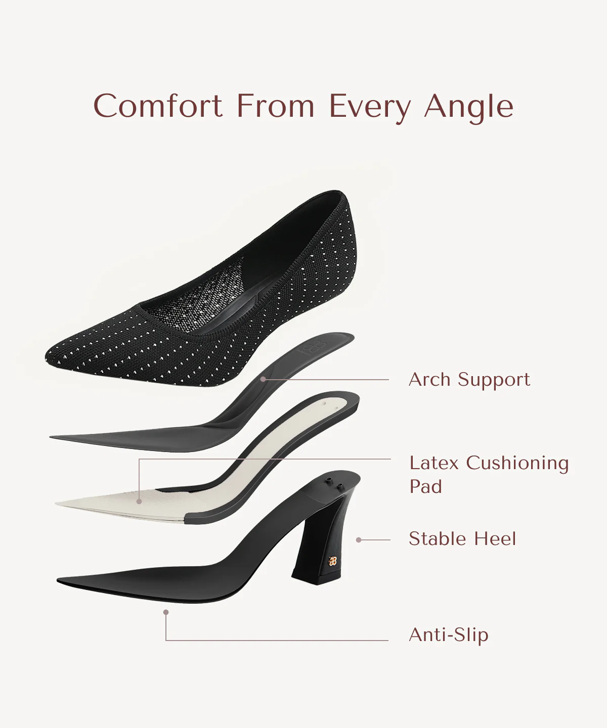SerenTouch Pointed Toe Heeled Pump - Image 47