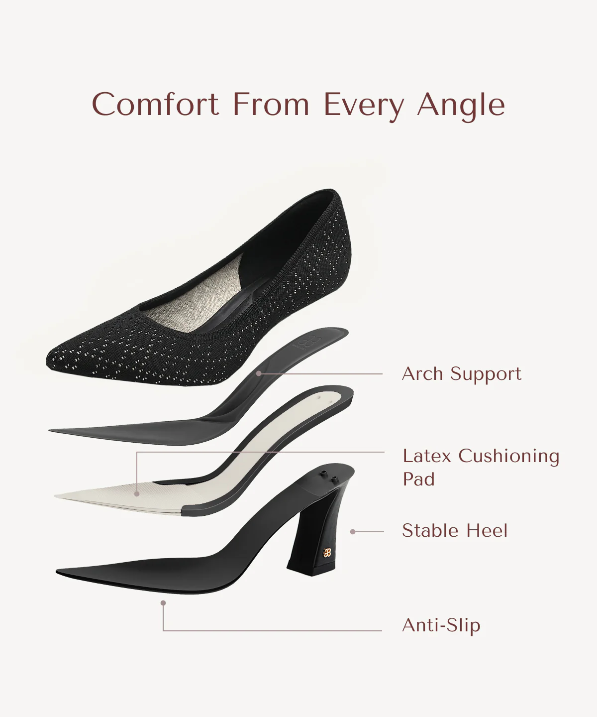 SerenTouch Pointed Toe Heeled Pump - Image 54