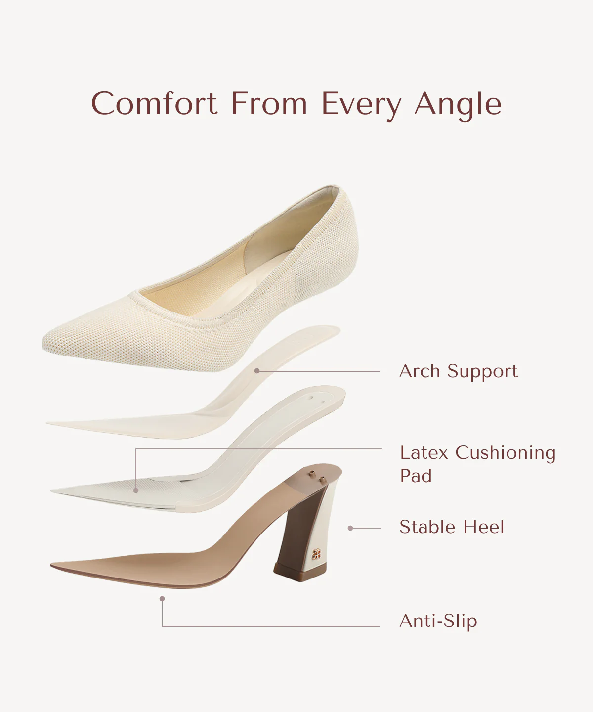 SerenTouch Pointed Toe Heeled Pump - Image 61