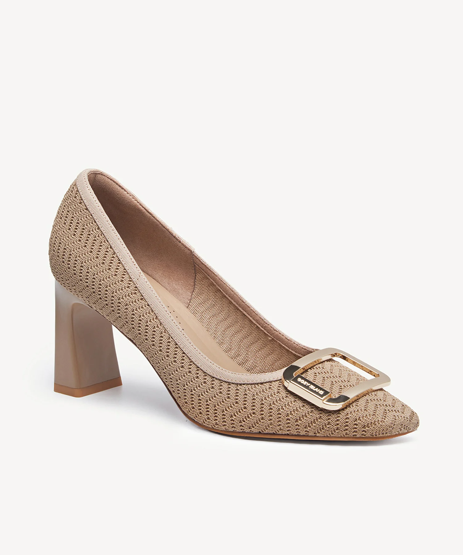 Signature Buckle Square Toe Heeled Pump - Image 7