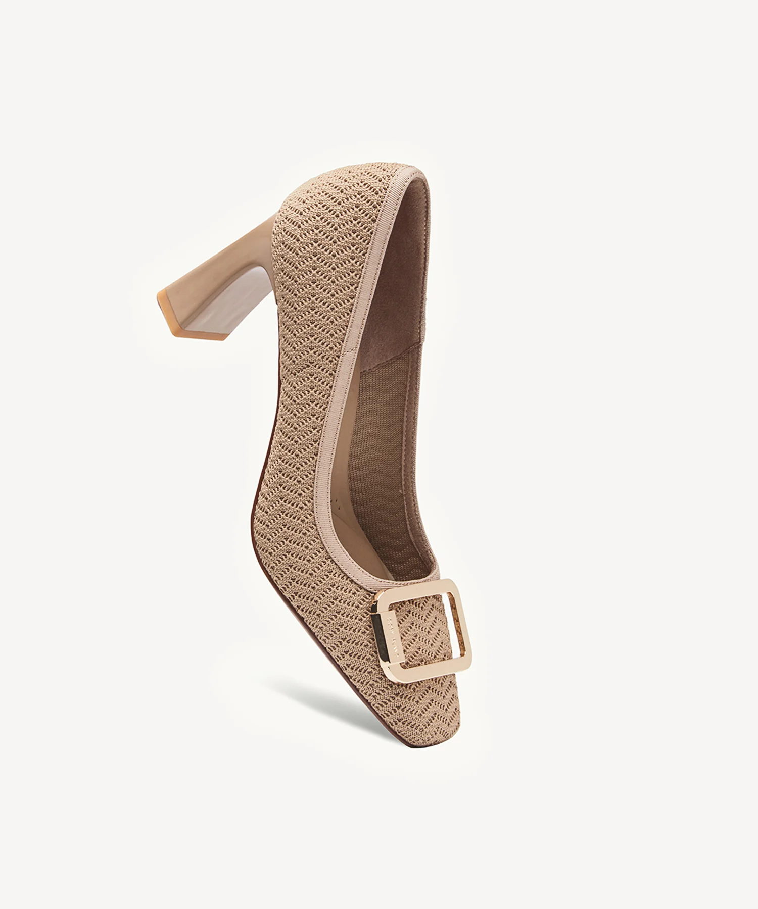 Signature Buckle Square Toe Heeled Pump - Image 9