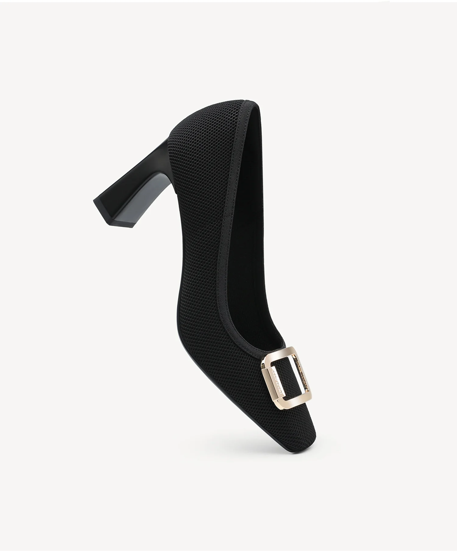 Signature Buckle Square Toe Heeled Pump - Image 22