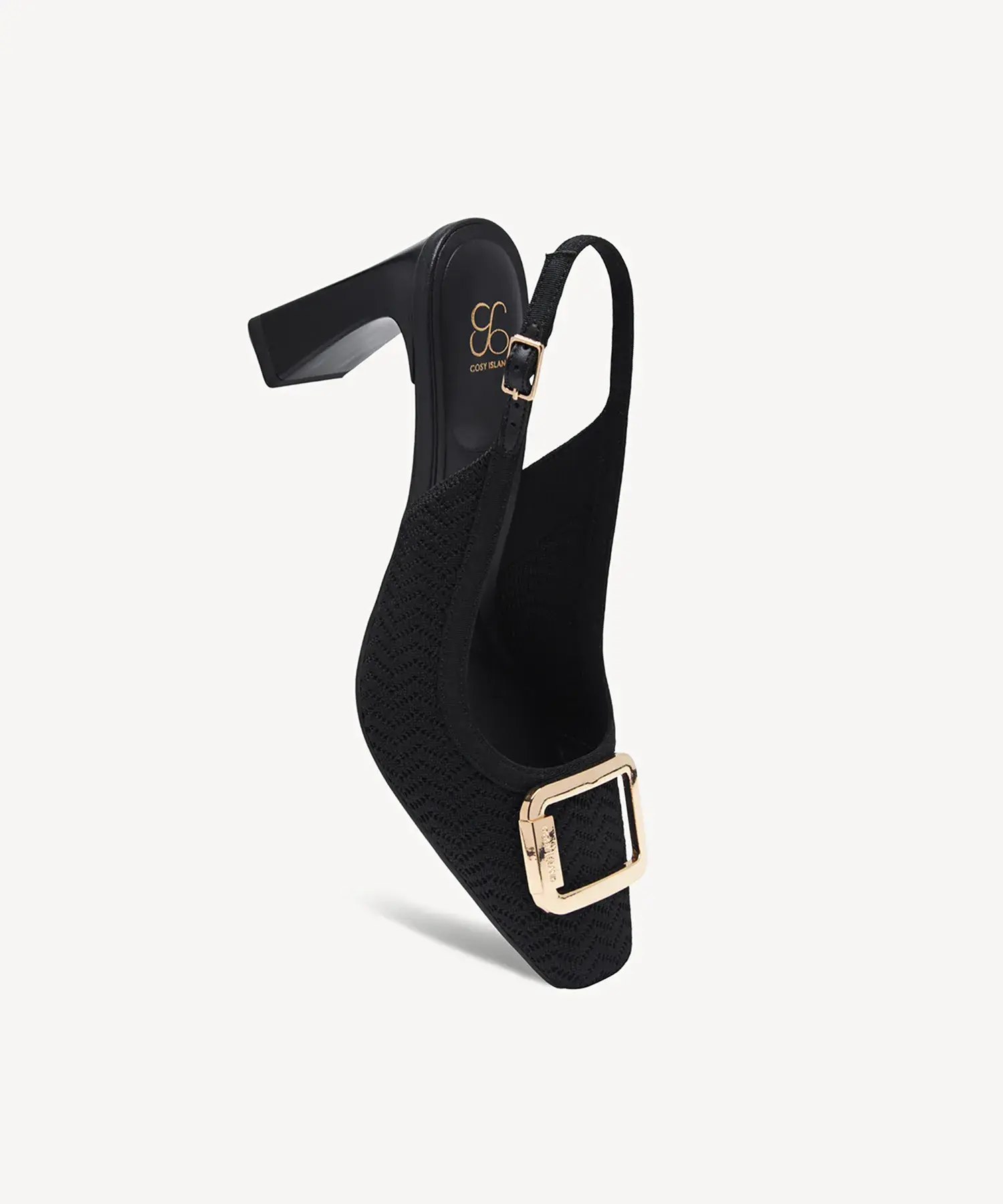Signature Buckle Square Toe Heeled Slingback - Image 15