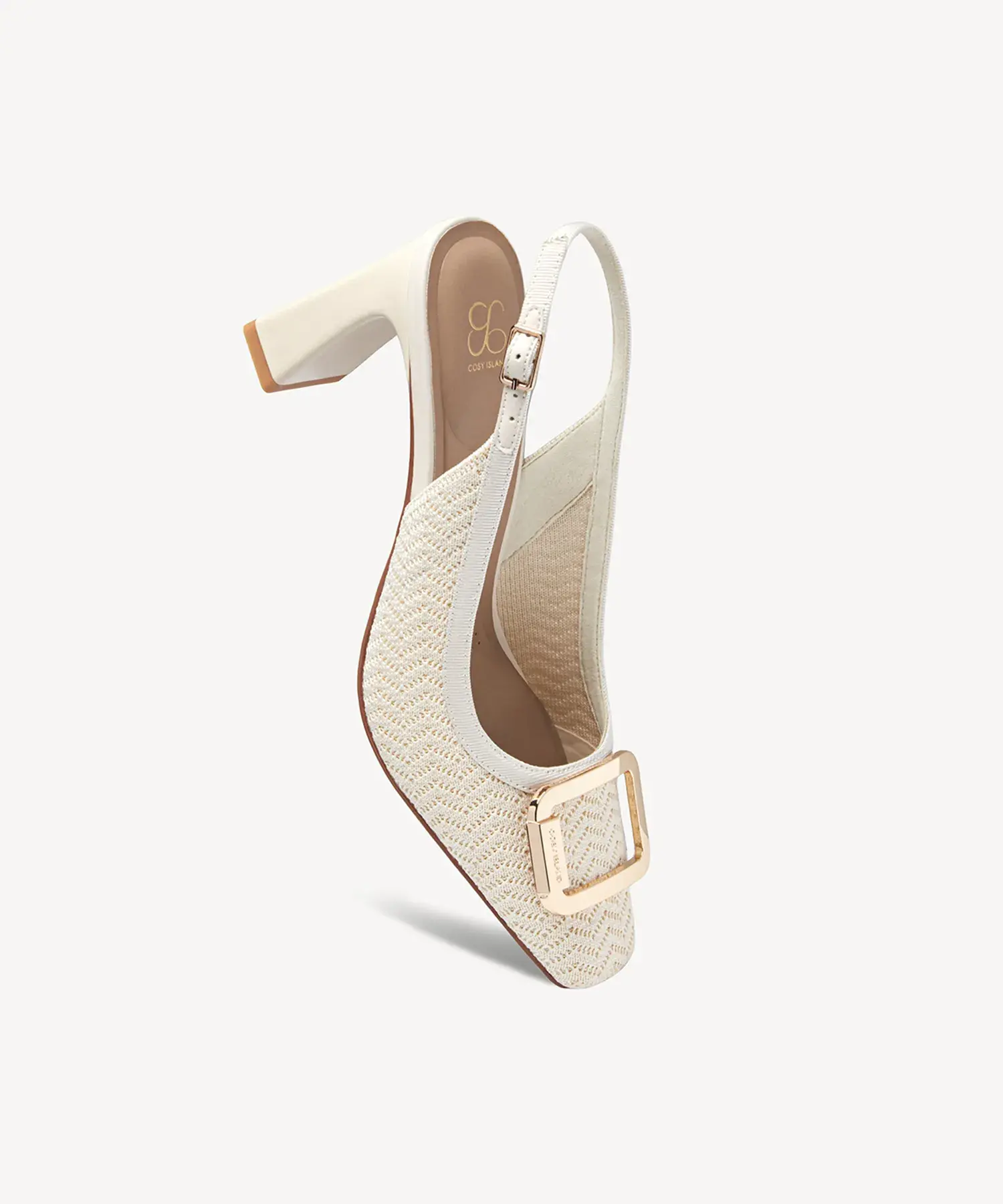 Signature Buckle Square Toe Heeled Slingback - Image 3