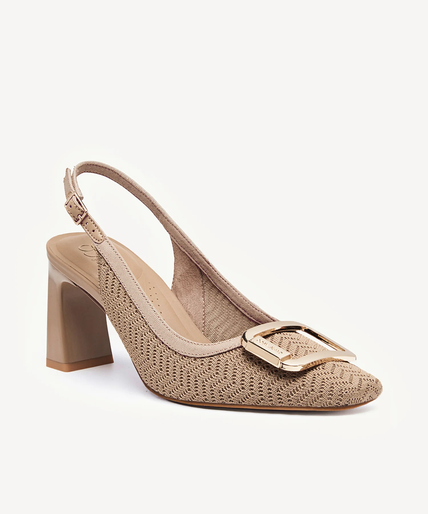 Signature Buckle Square Toe Heeled Slingback - Image 7