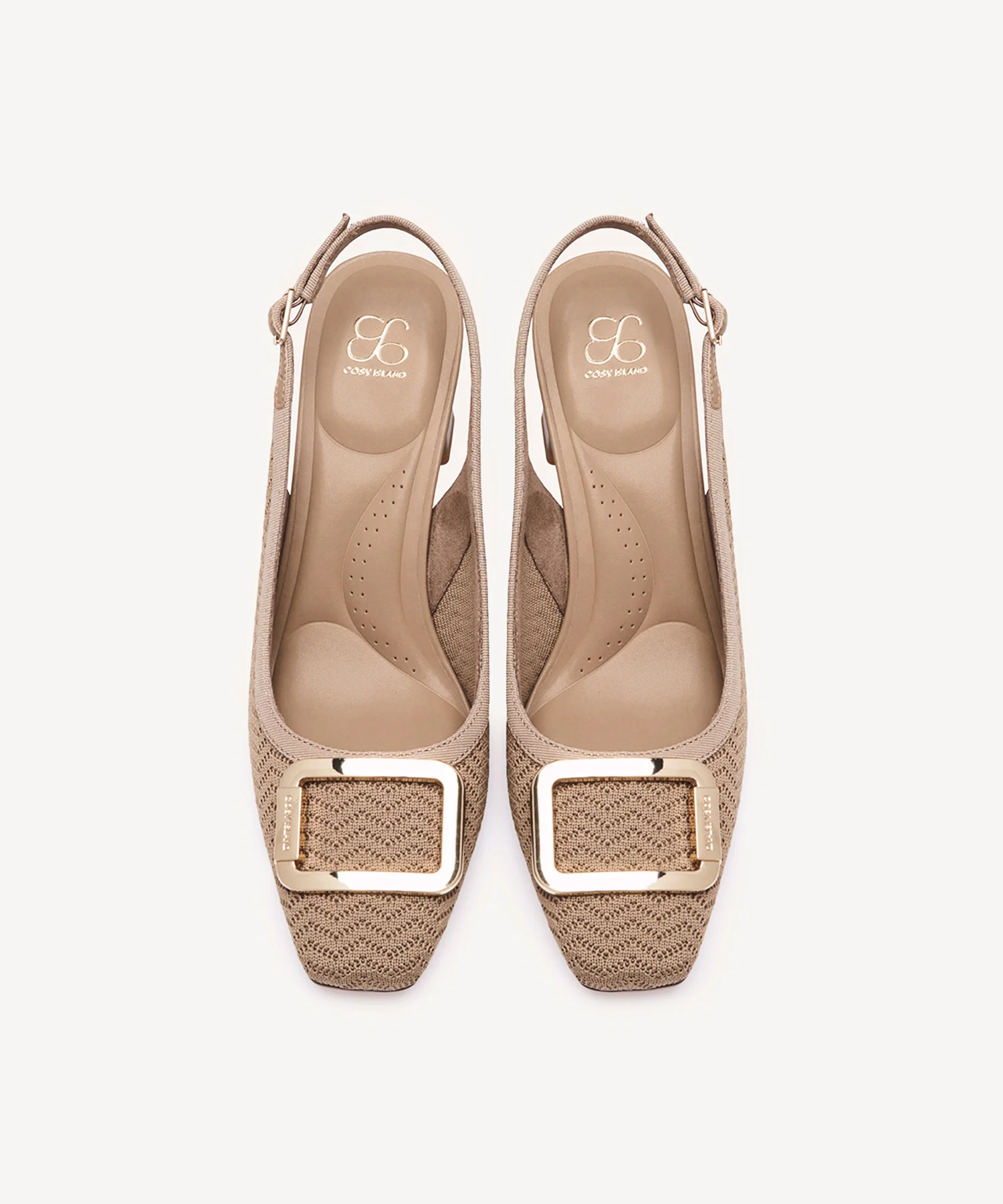 Signature Buckle Square Toe Heeled Slingback - Image 8