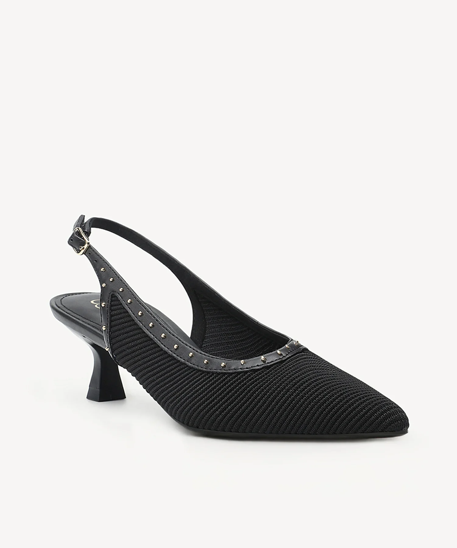Stud-Trim Elegant Kitten Heeled Slingback - Image 7