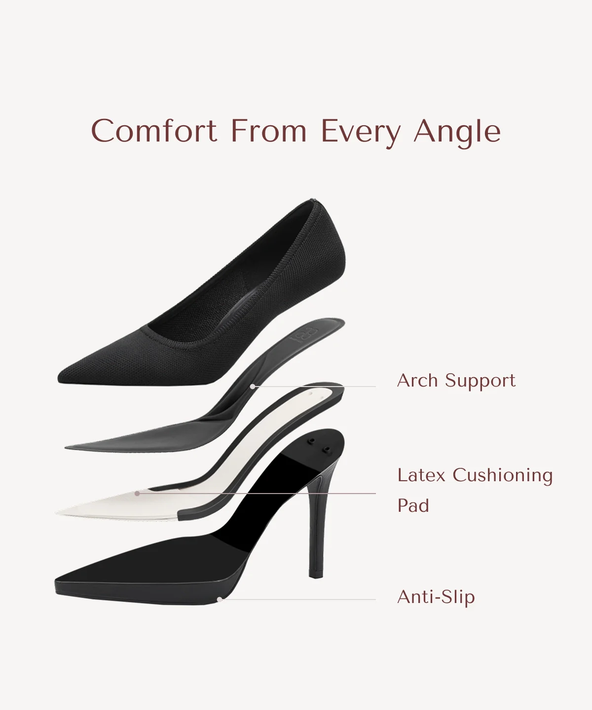 StyleFlex Pointed Toe Heeled Platform Pump - Image 10