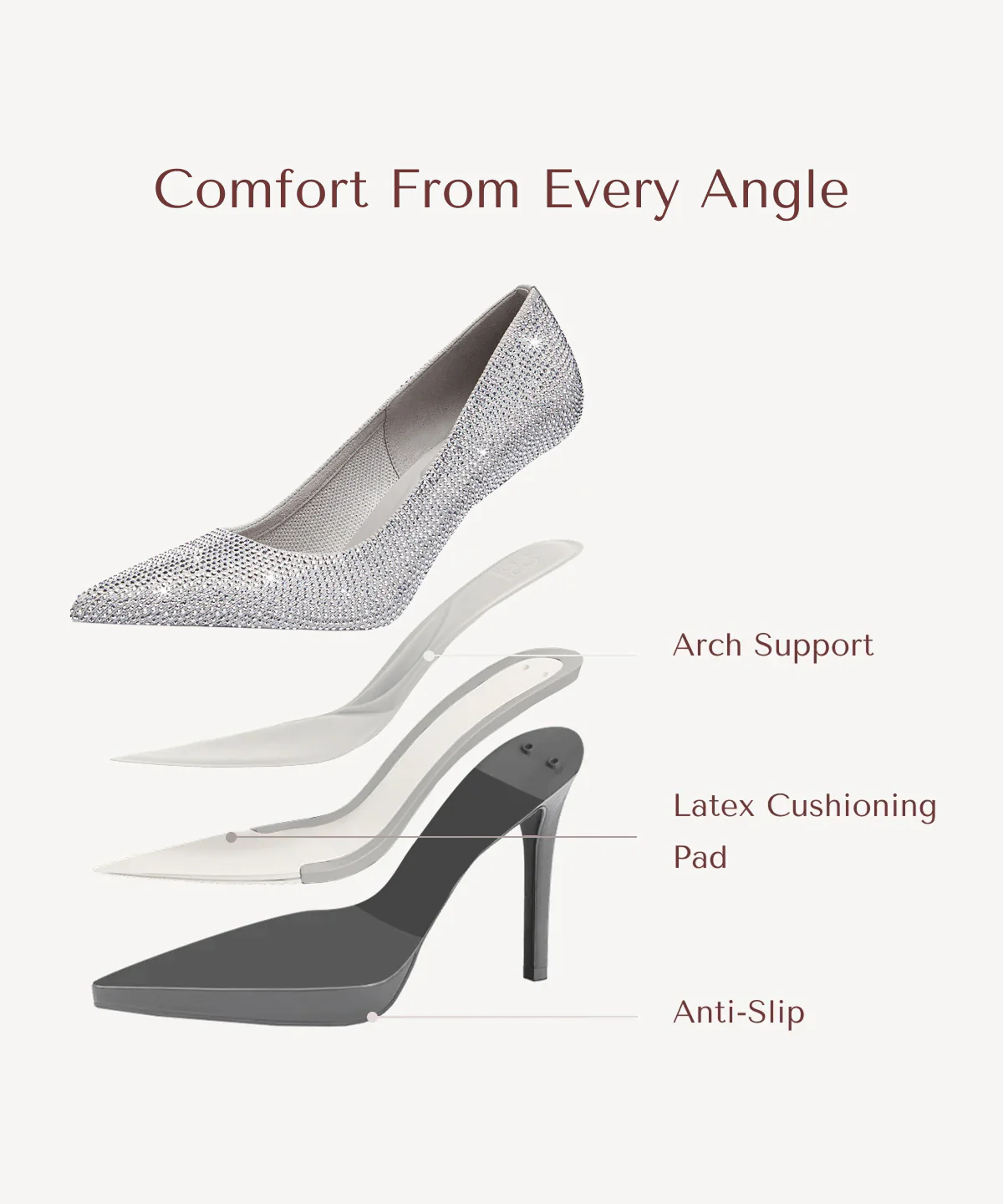 StyleFlex Pointed Toe Heeled Platform Pump - Image 39