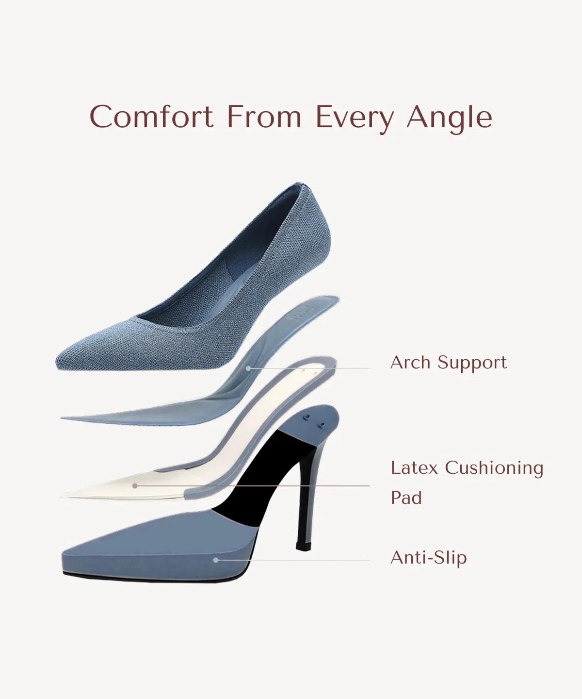 StyleFlex Pointed Toe Heeled Platform Pump - Image 46
