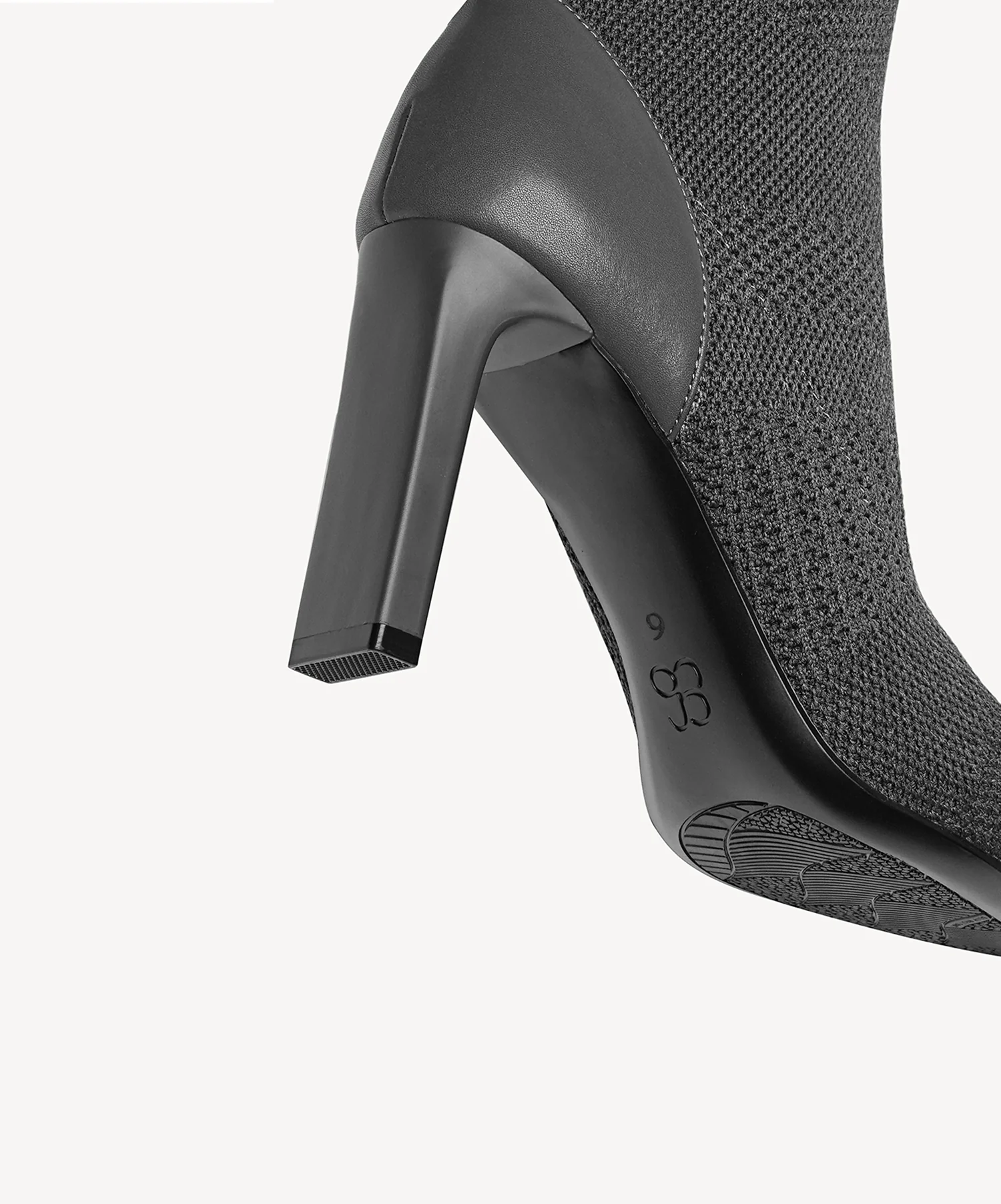 Textured Woven Pointed Toe Heeled High Boot - Image 11
