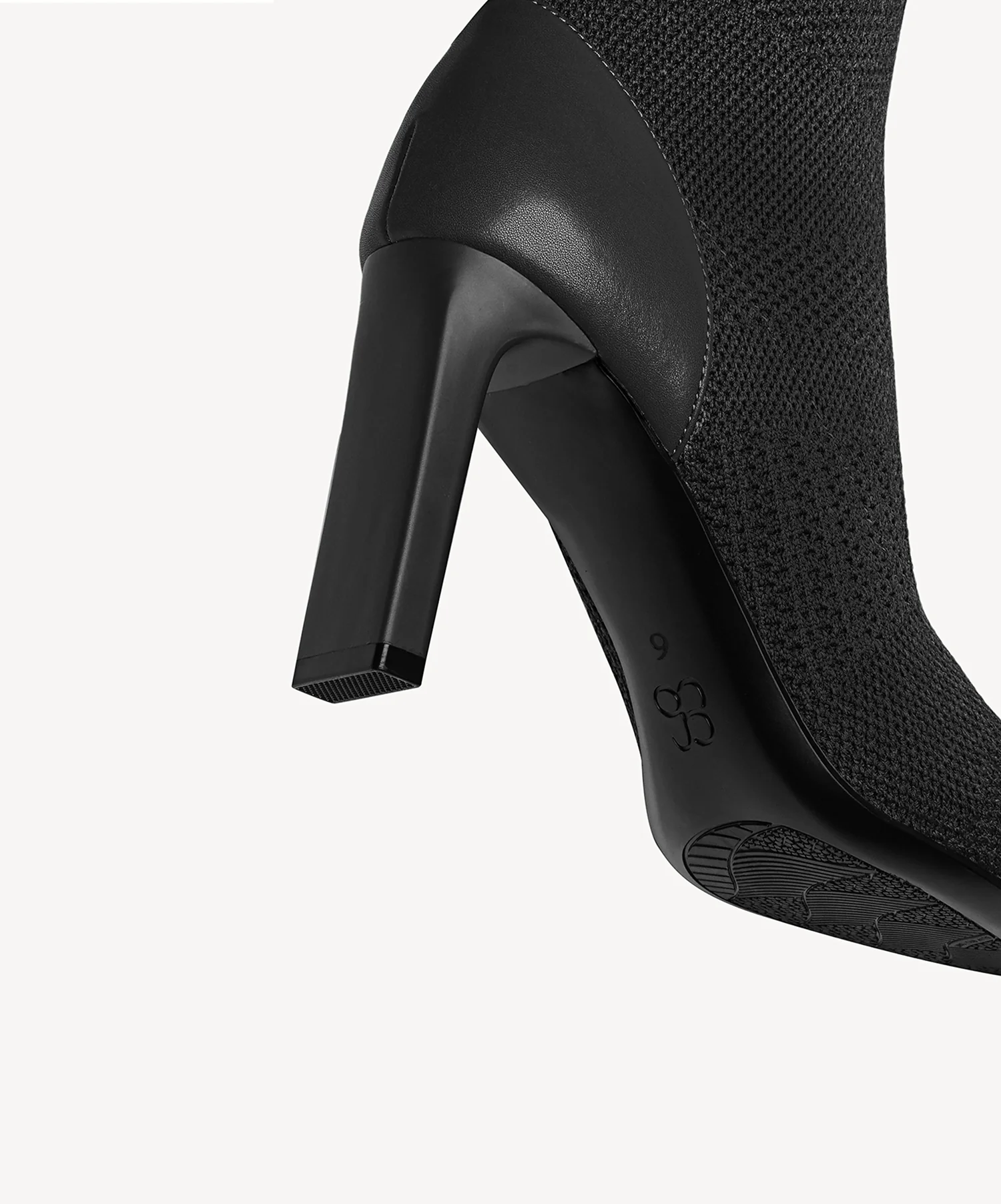 Textured Woven Pointed Toe Heeled High Boot - Image 17