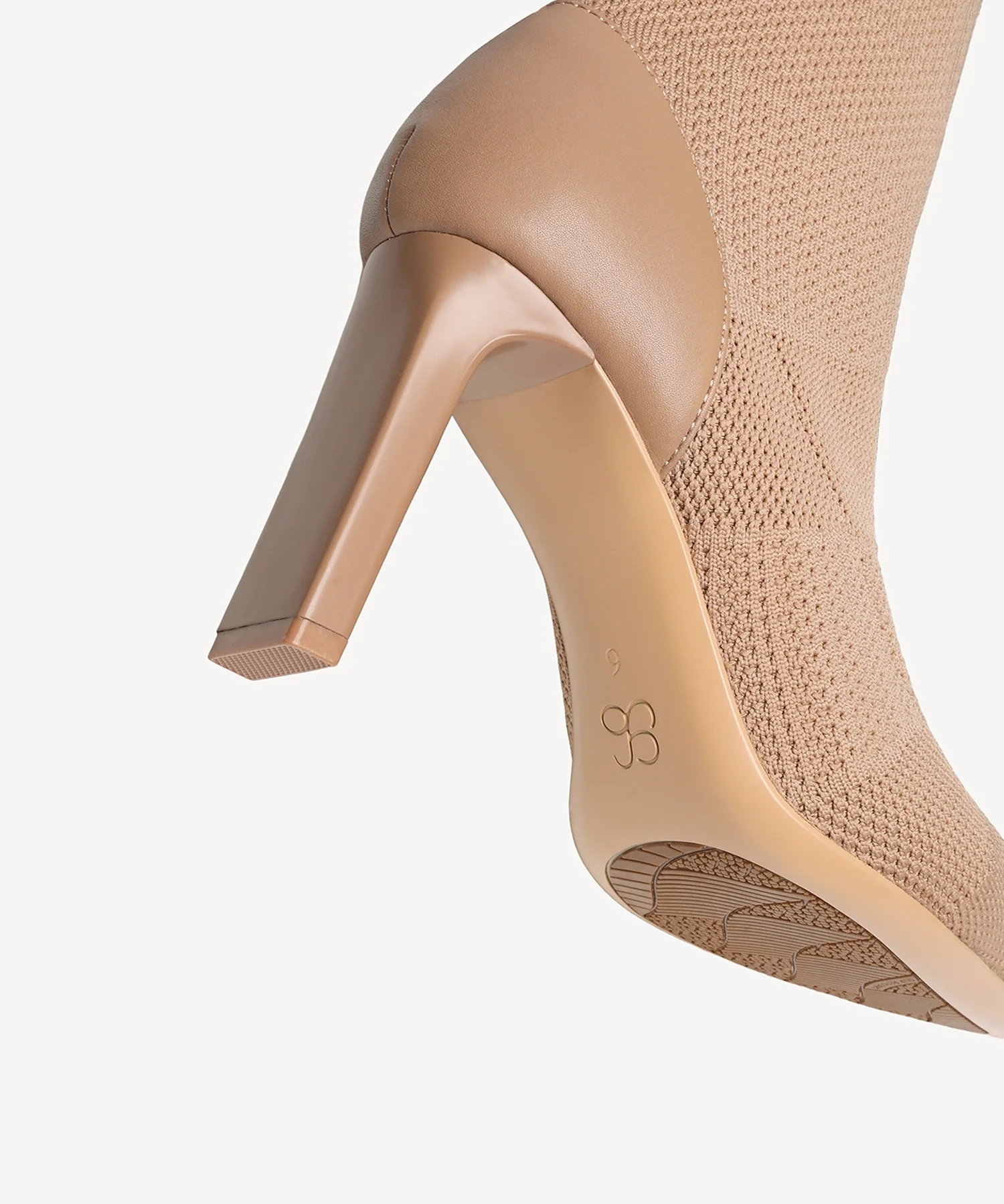 Textured Woven Pointed Toe Heeled High Boot - Image 5