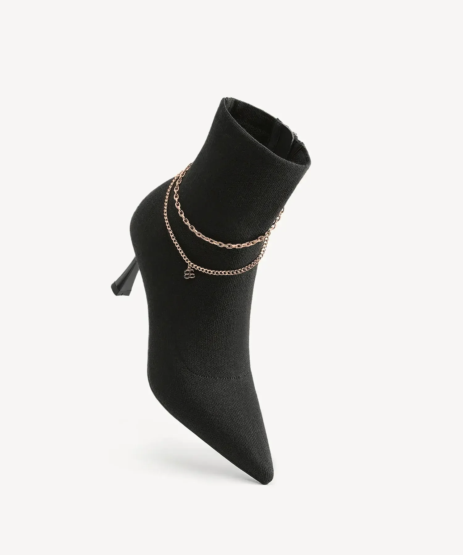Trendy Chain Luxe Pointed Toe Ankle Boot - Image 15