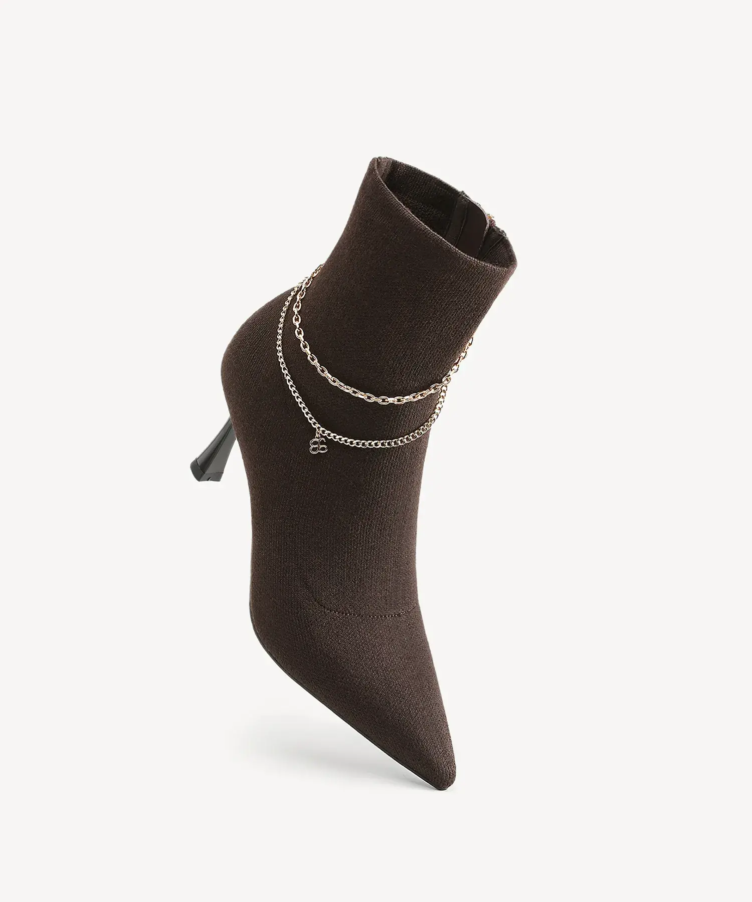 Trendy Chain Luxe Pointed Toe Ankle Boot - Image 3