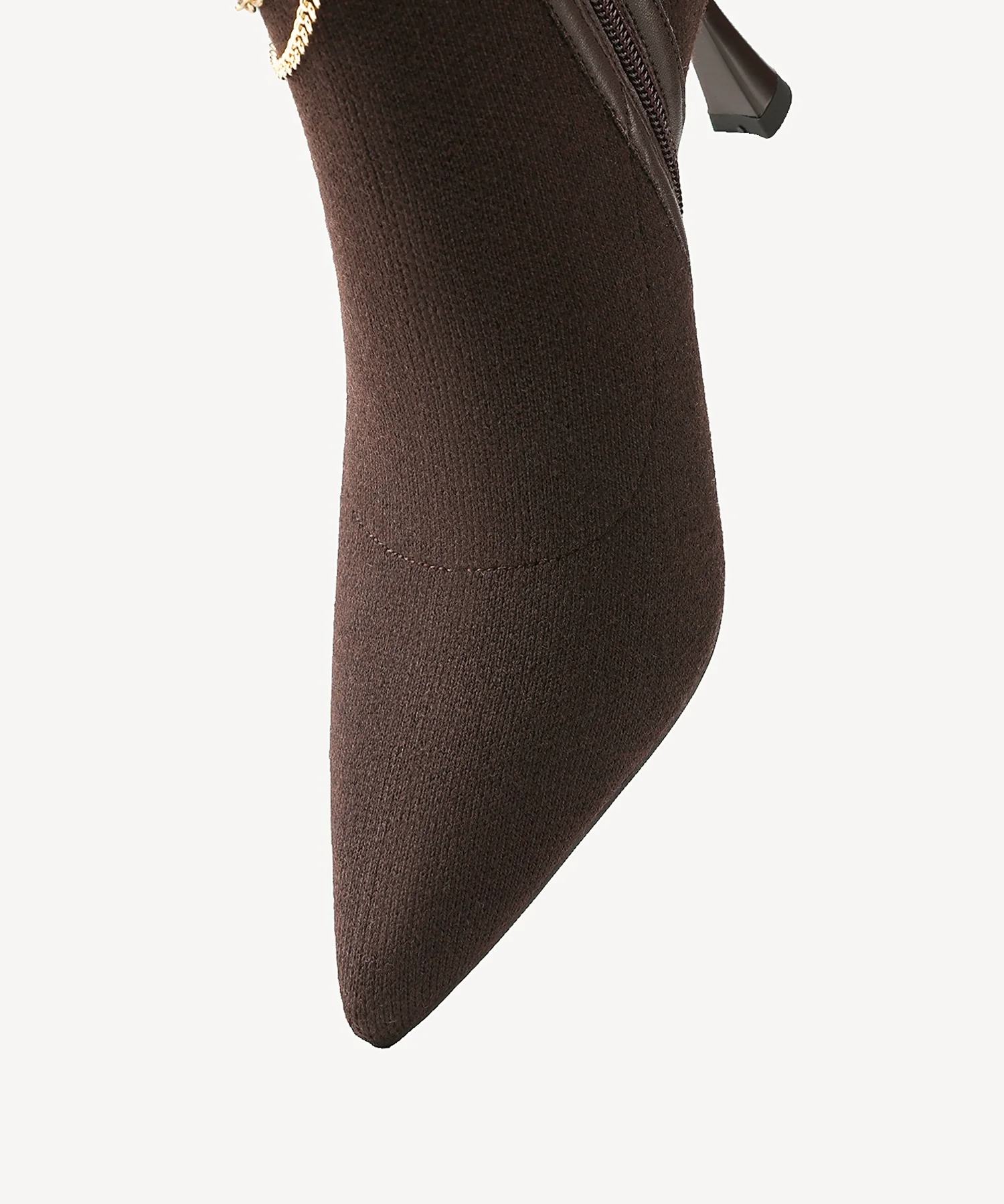 Trendy Chain Luxe Pointed Toe Ankle Boot - Image 4