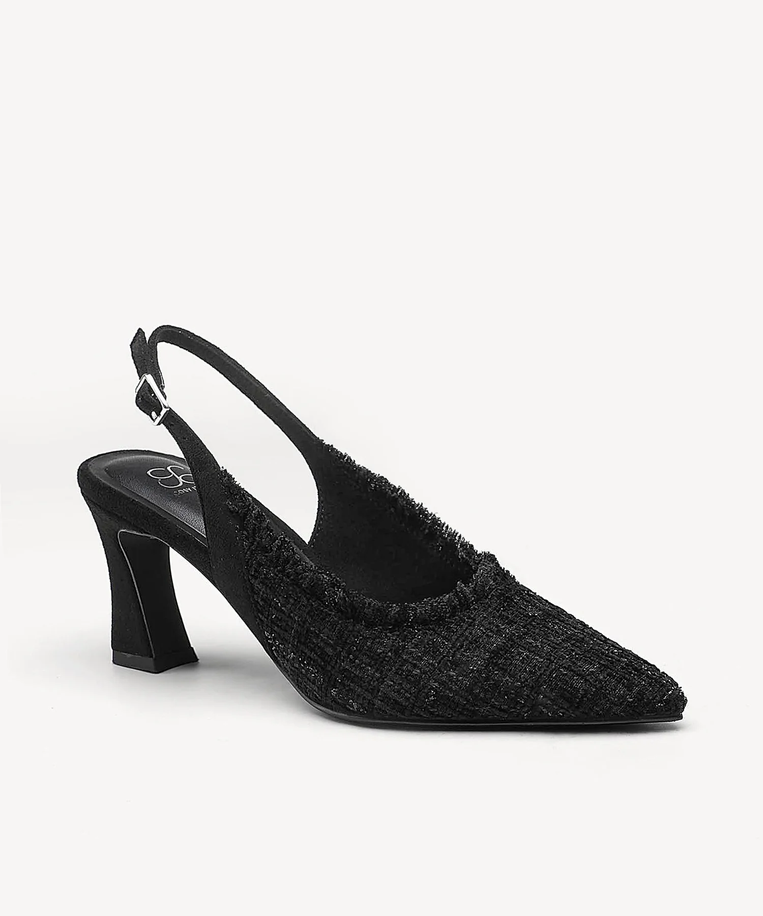 TweedChloe Pointed Toe Block Heeled Slingback - Image 13
