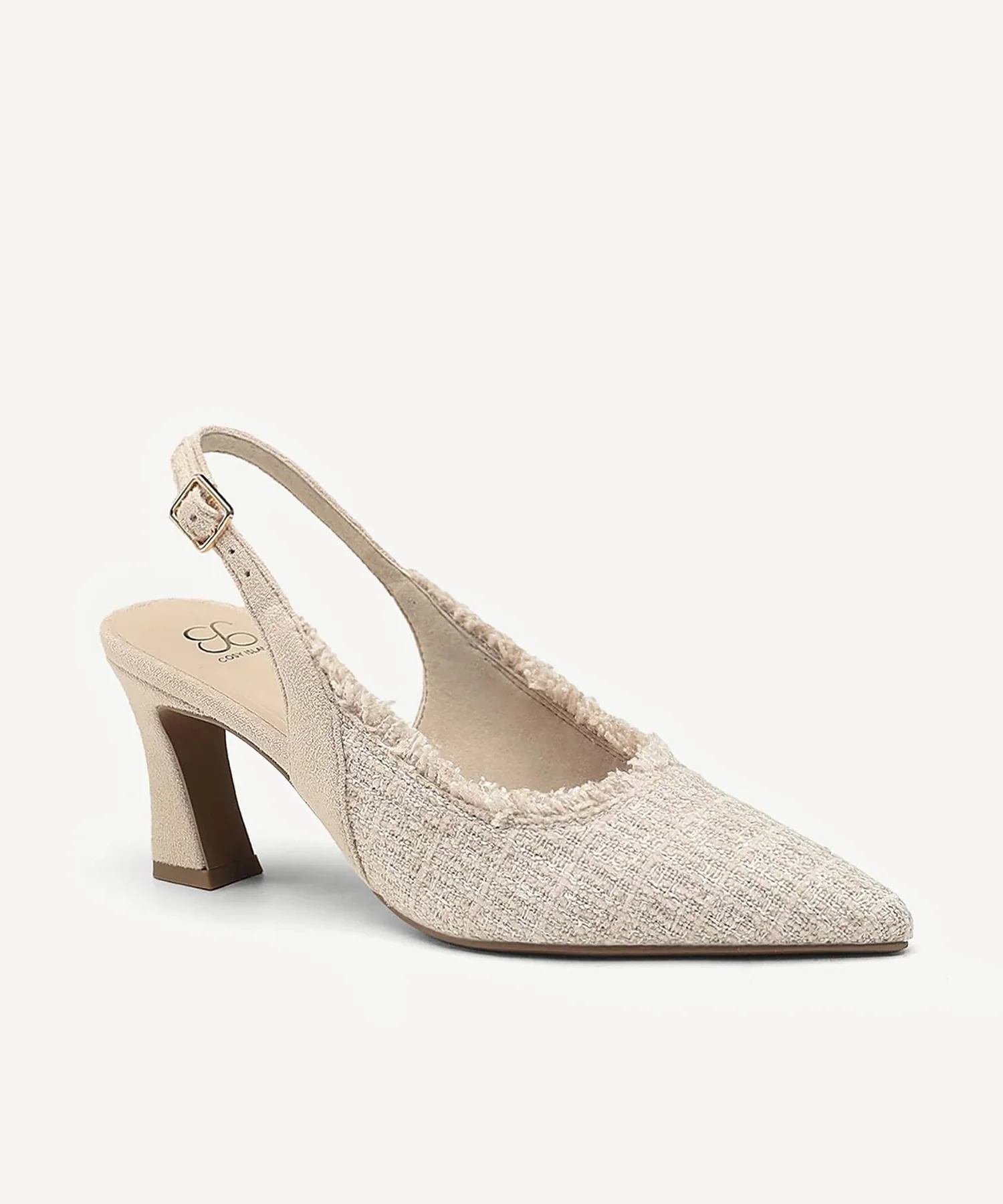 TweedChloe Pointed Toe Block Heeled Slingback - Image 7