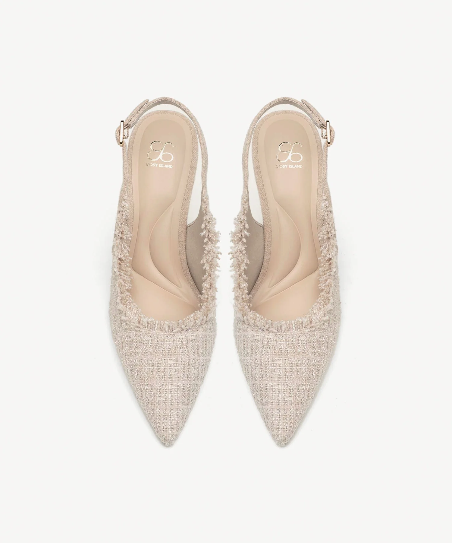 TweedChloe Pointed Toe Block Heeled Slingback - Image 8