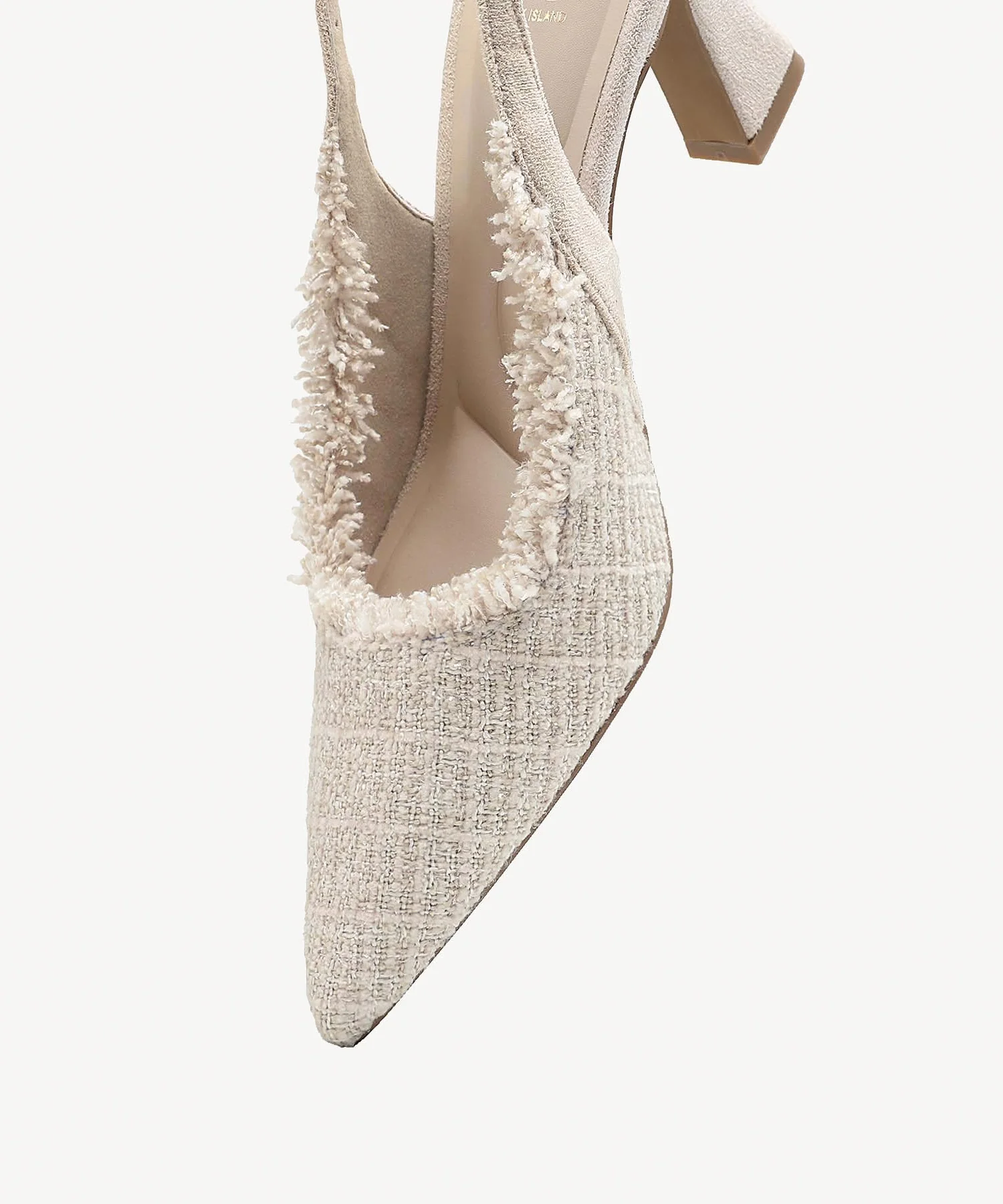 TweedChloe Pointed Toe Block Heeled Slingback - Image 10