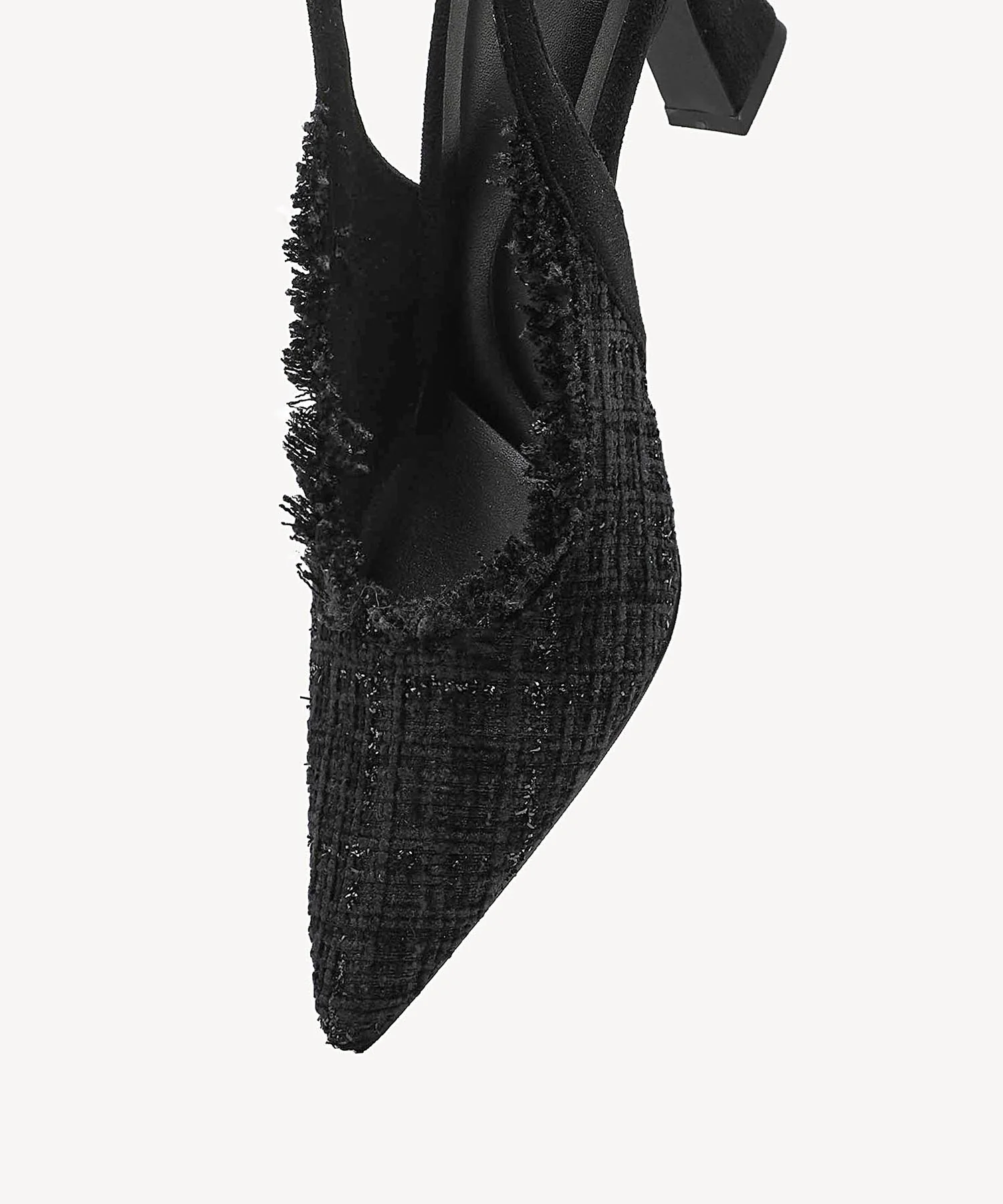 TweedChloe Pointed Toe Block Heeled Slingback - Image 16