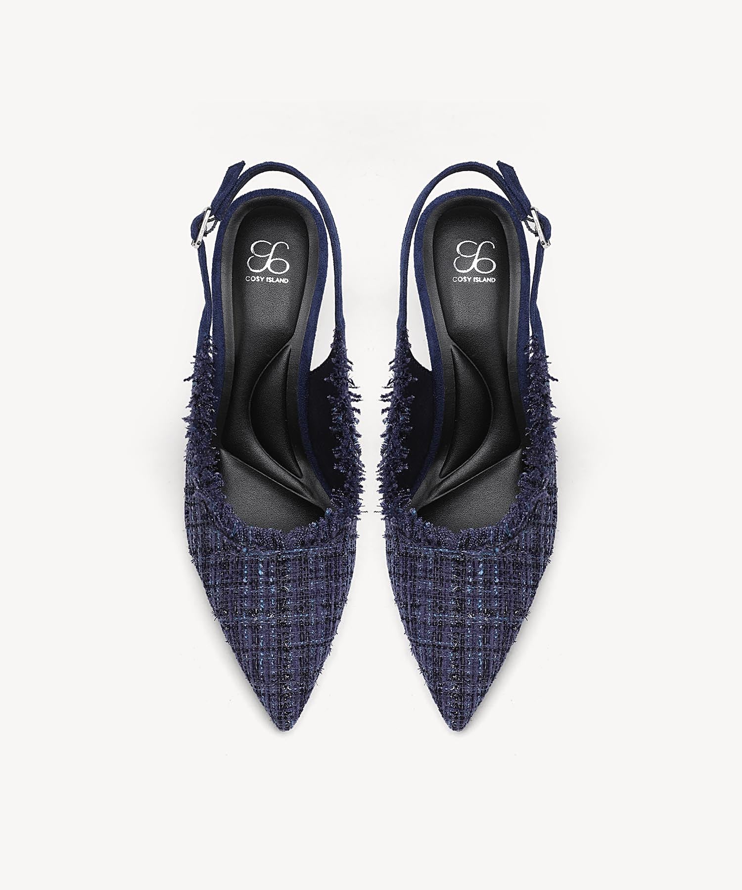 TweedChloe Pointed Toe Block Heeled Slingback - Image 2