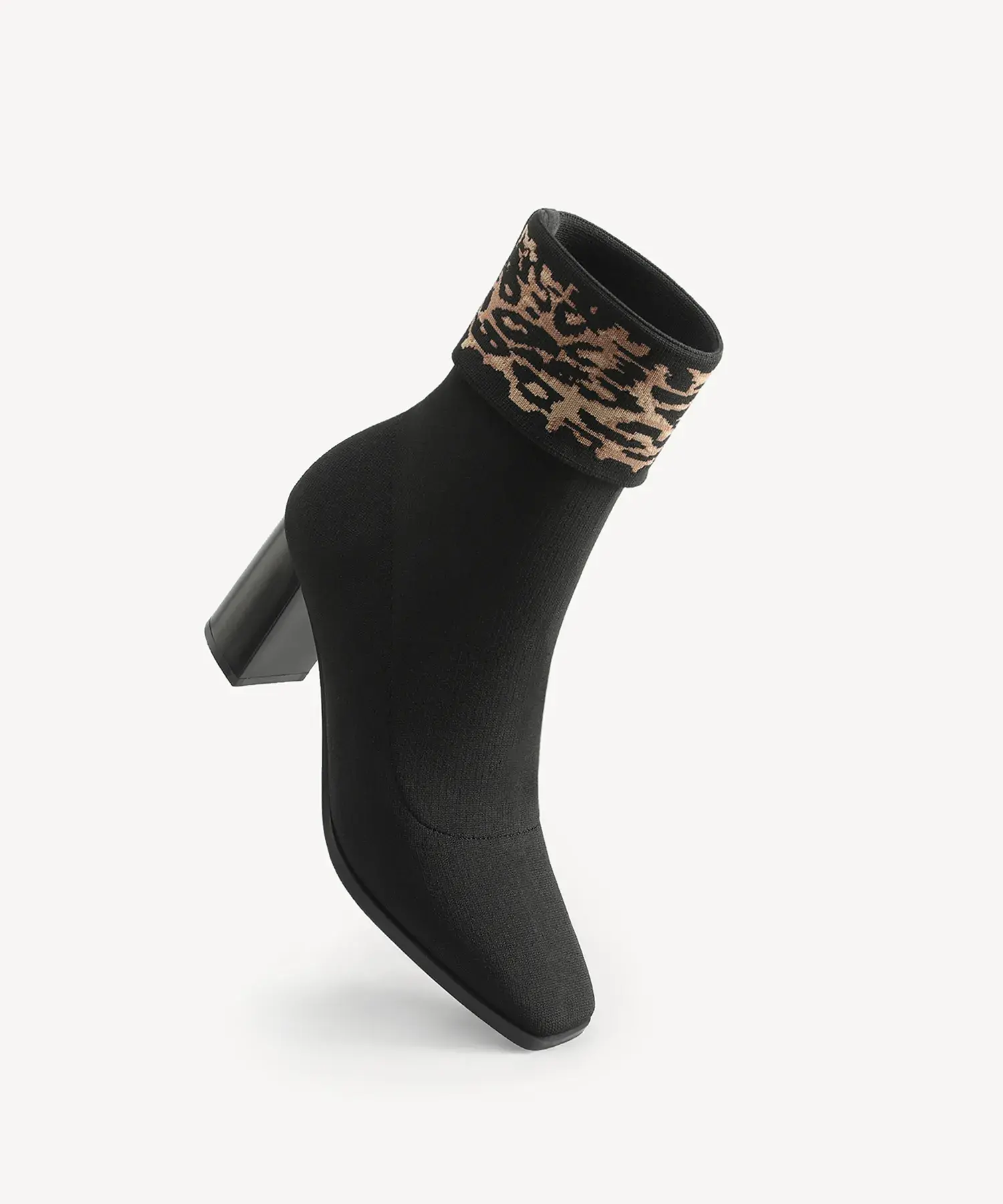 UrbanCuff Square Toe Block Heeled Ankle Boot - Image 3