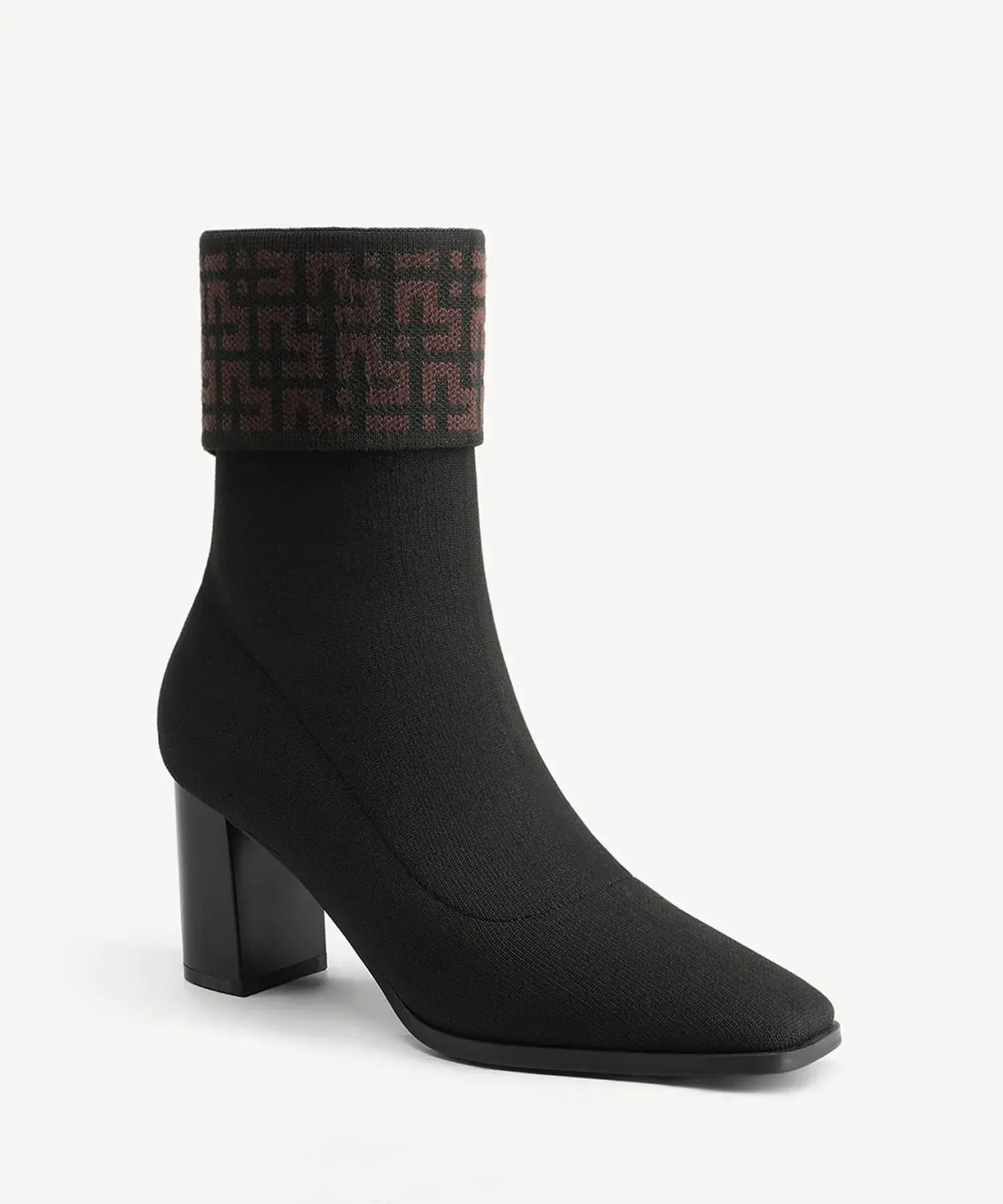 UrbanCuff Square Toe Block Heeled Ankle Boot - Image 7