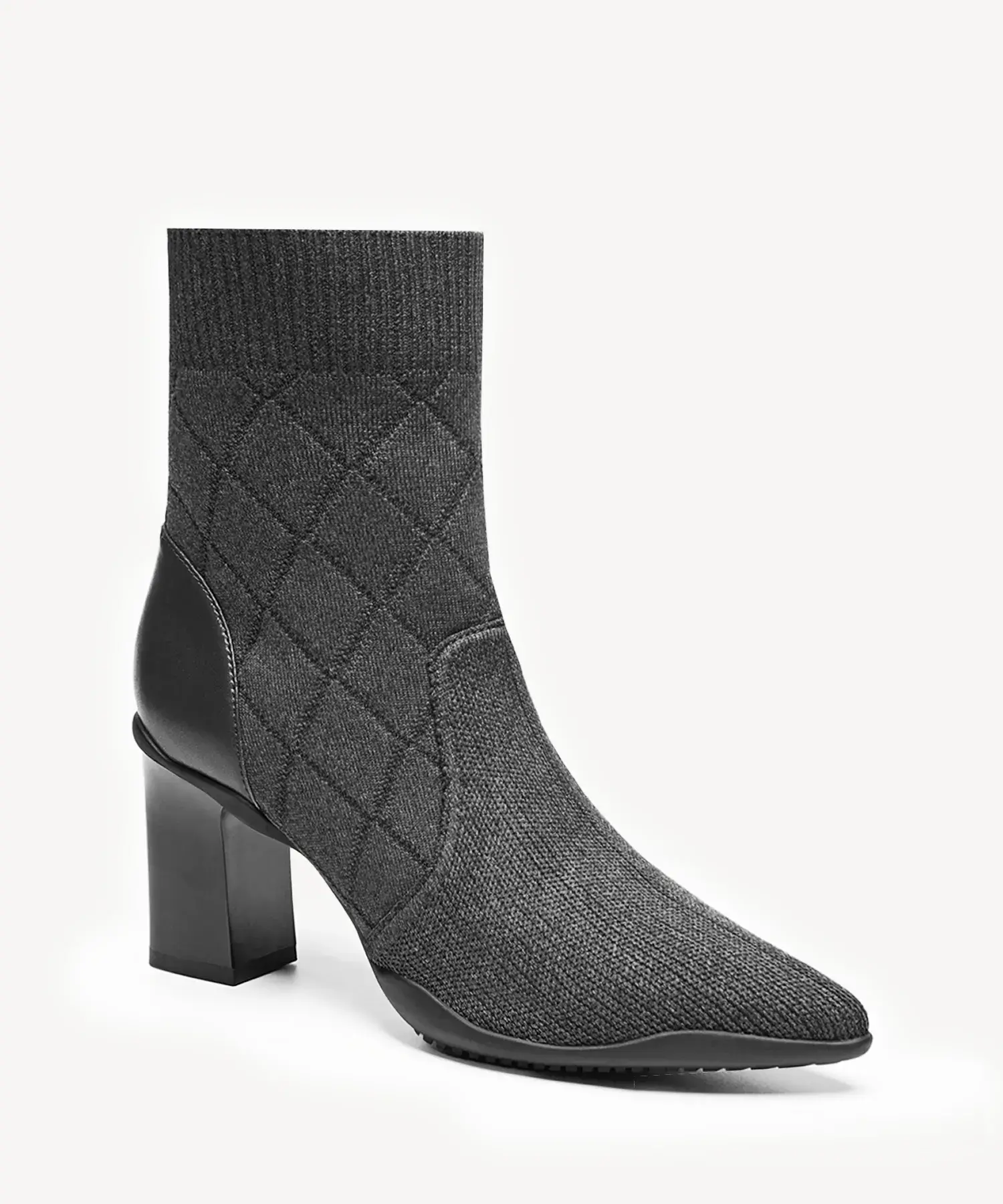 UrbanEase Pointed Toe Block Heel Ankle Boot