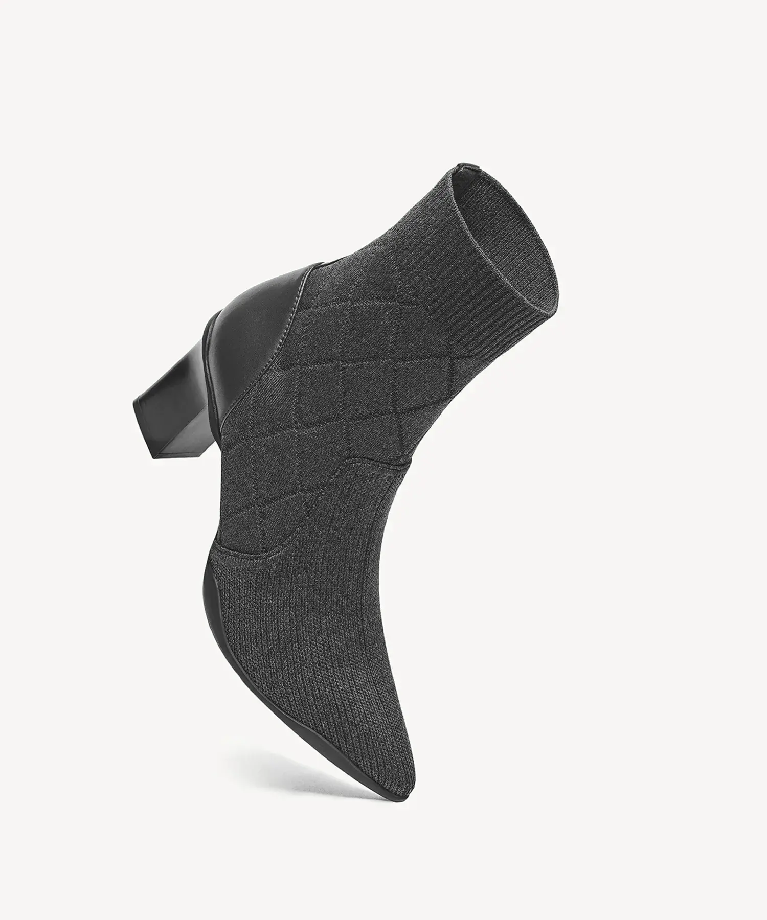 UrbanEase Pointed Toe Block Heel Ankle Boot - Image 3