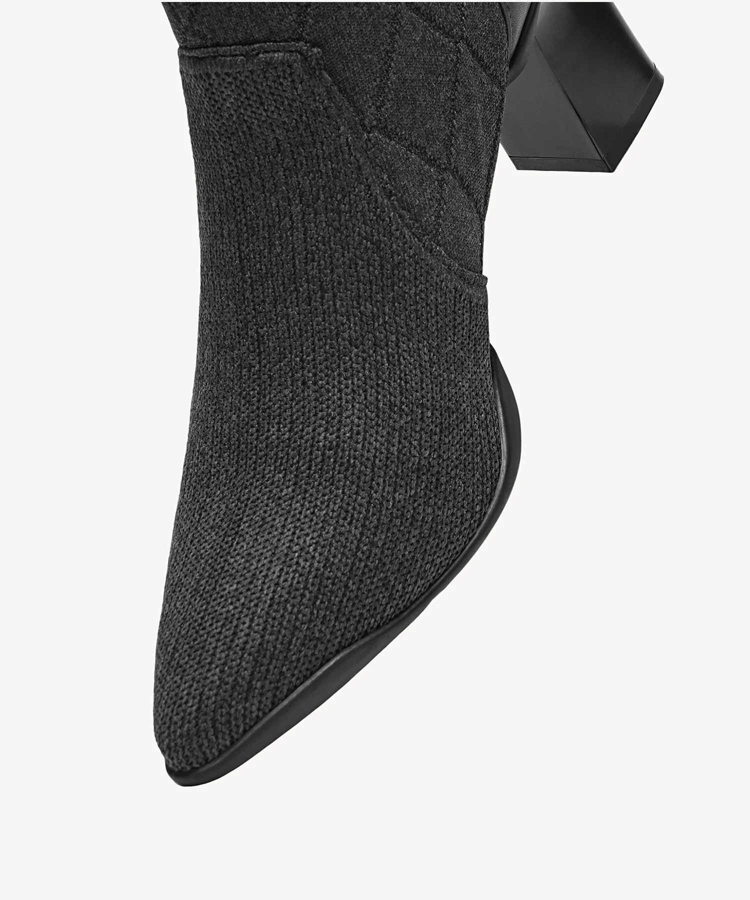 UrbanEase Pointed Toe Block Heel Ankle Boot - Image 4